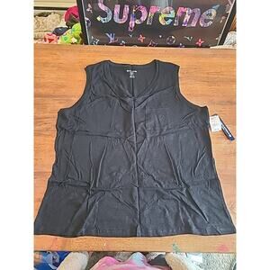 Architect Black V-neck Sleeveless Tank Top Size 3X NEW Front Pocket